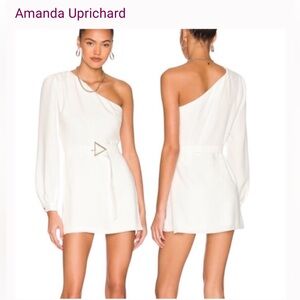 Amanda Uprichard Ivory One-Shoulder Dress